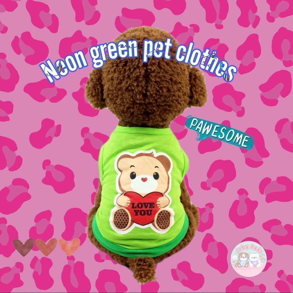 ⛔️ CLEARANCE ⛔️ Neon Green Love You Pet Shirt